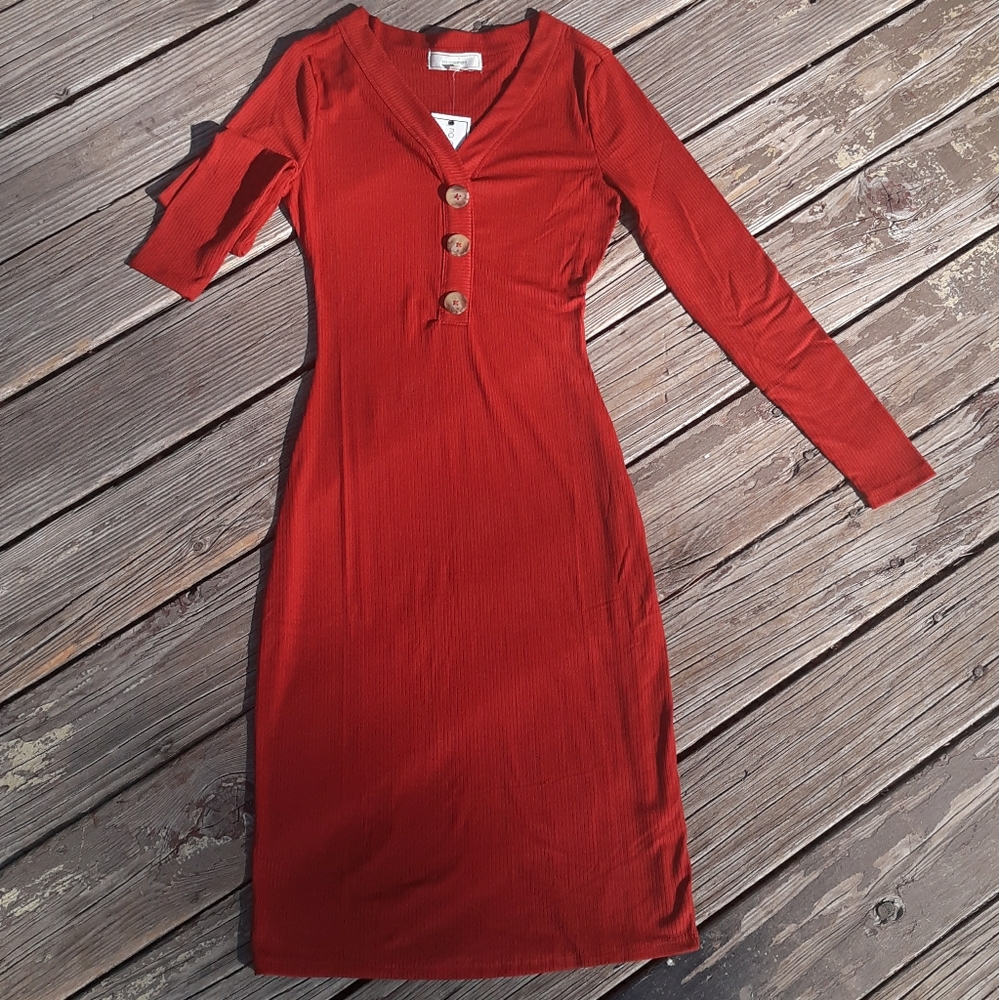 🧡 No Comment Womens Ribbed Dress
